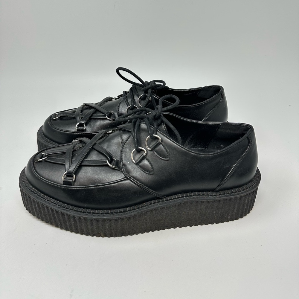 Killstar Hexellent Creepers Gothic Pentagram Mismatch Platform Black Punk SZ 10 - Picture 3 of 16